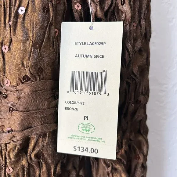 Bronze Textured Crinkle Jacket Petite Large Fall Chic Metallic Sequin Statement - Picture 3 of 13